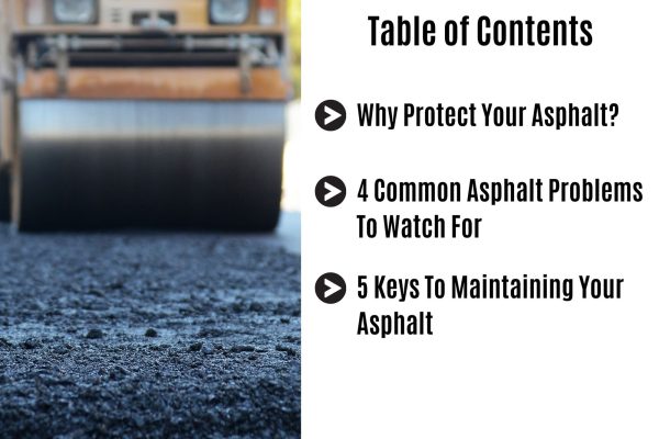 The table of contents for GPM's article on asphalt maintenance.