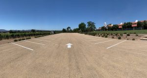 chip seal and parking lot striping project in Santa Ynez, CA